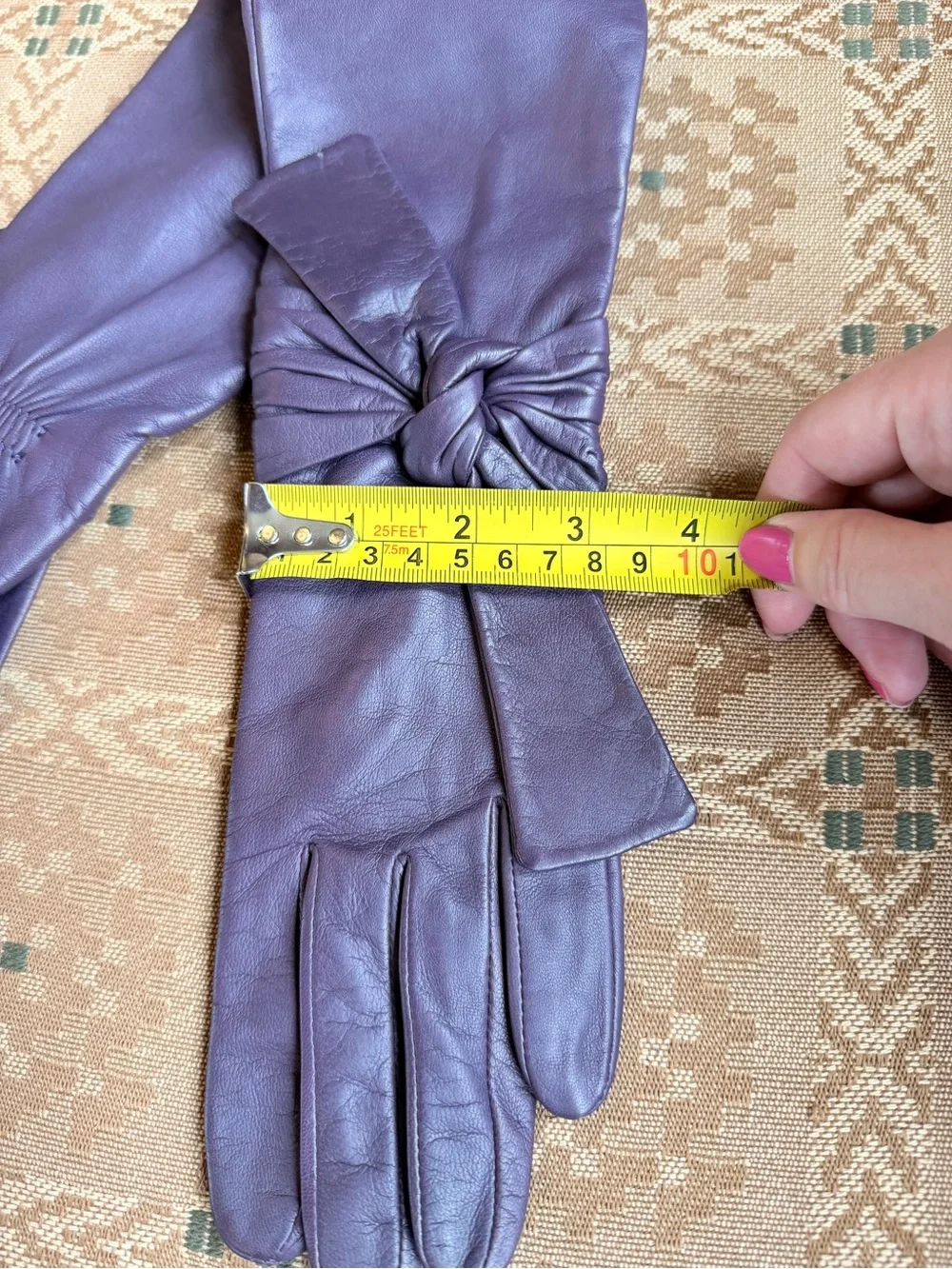 Cole Haan Purple Leather Gloves | Knot Detail | Women’s Dress Gloves